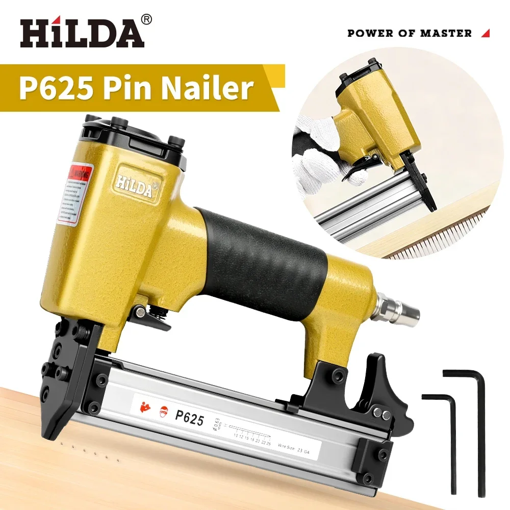 Air Pin Nailer P625 Air-Powered Staple Gun Durable with Heat-Resistant Body for High-End Furniture And Crafts Pneumatic Tool
