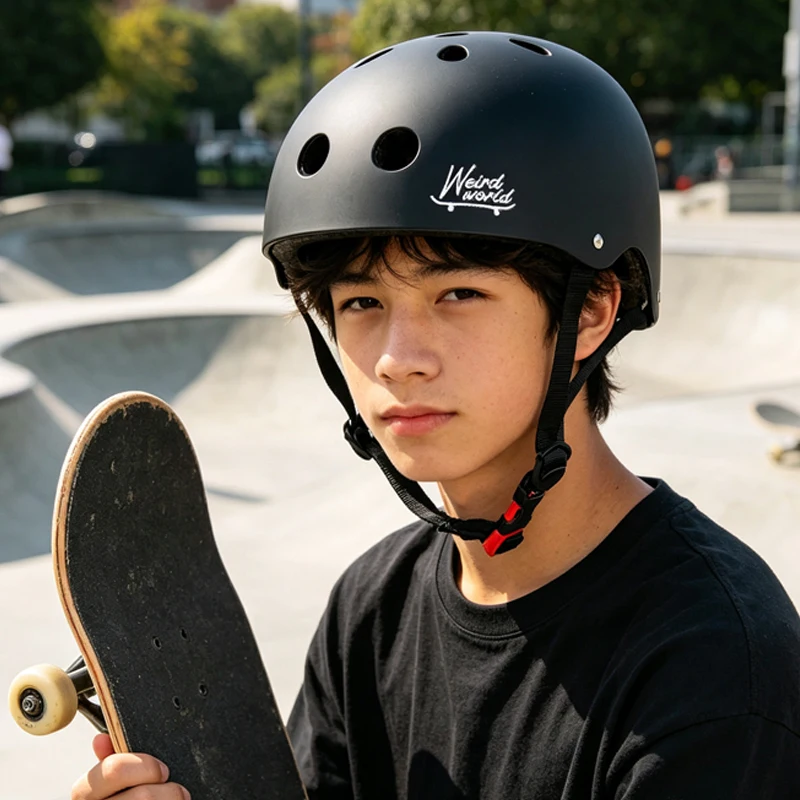 プロスポーツ保護ヘルメット-スケートボード-スキー-ローラーブレード-サイクリング用-ユニセックス-大人と子供用-安全帽子