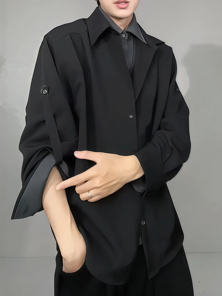 

Cleanfit Bla Long Sve irt Мужская модная осенне-весенняя повседневная свободная посадка без кет на пуговицах однобортная irt