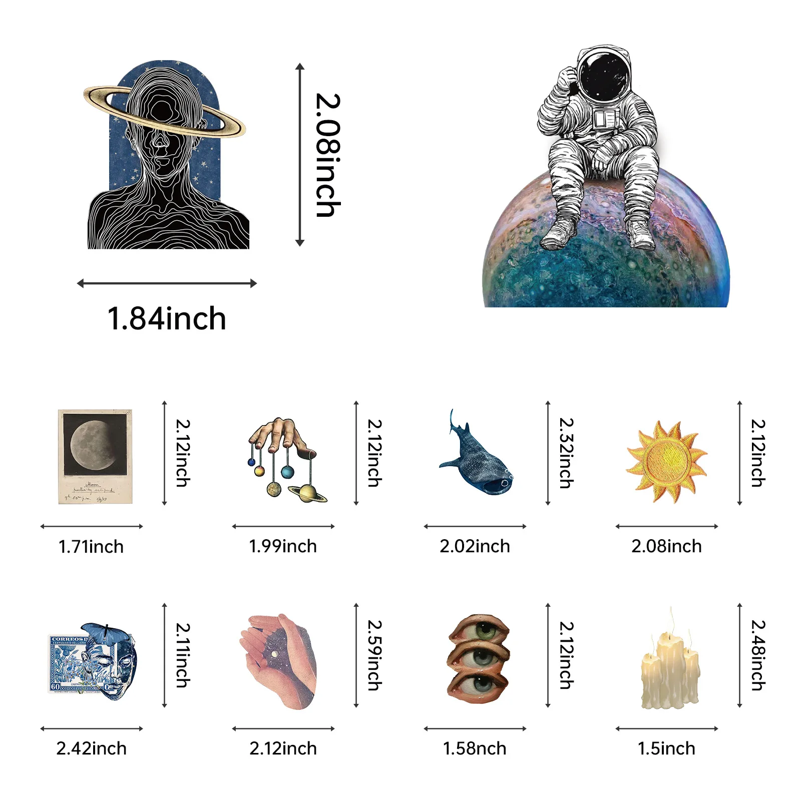 50PCS Space Space Graffiti Stickers DIY Diary Phone Case Handmade Scrapbook Aesthetic Stickers image 5