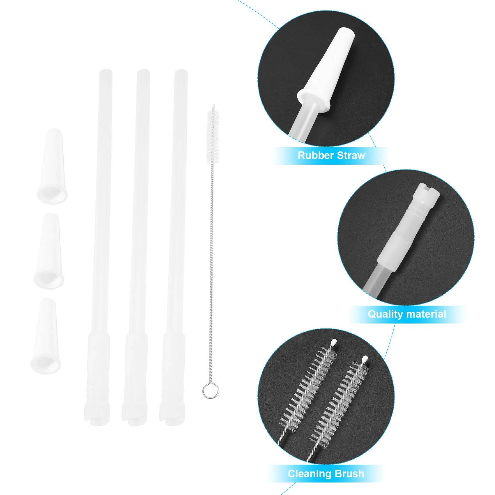 Garrafa de água de galão compatível com canudos SEMOIC, canudos ajustáveis reutilizáveis para jarro de 1000ml/2000ml, conjunto de 3 canudos