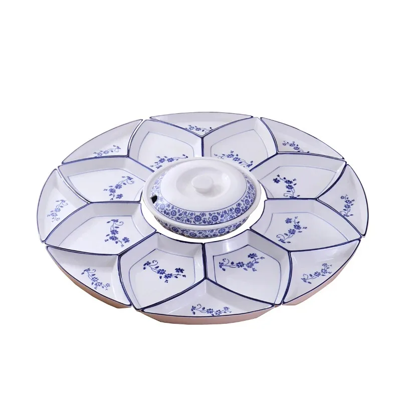 

New Year's Eve dinner family platter tableware combination