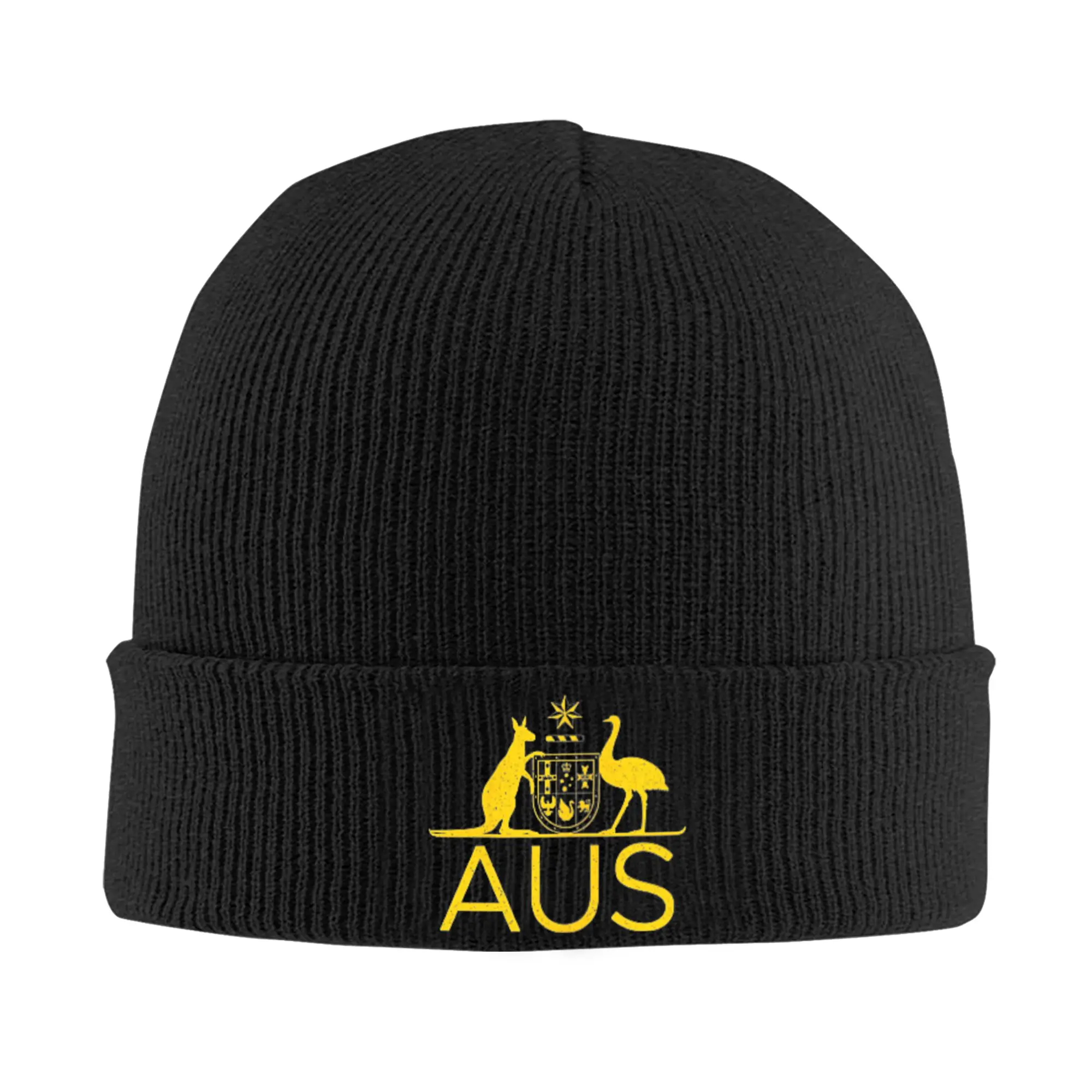 Australia Kangaroo and Emu-bird Knitted Hat Beanies Autumn Winter Hats Warm Unisex Hip Hop Aus Aussie Cap Men Women  Gifts