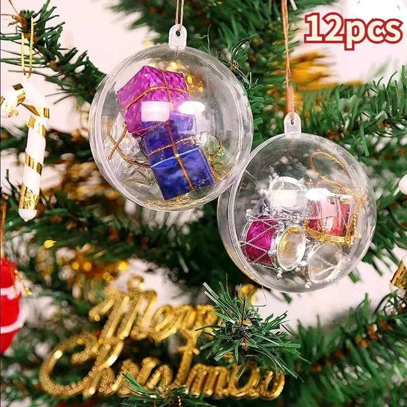 

Christmas Transparent Ball Plastic Fillable Bauble Xmas Tree Hanging Ornament Decoration for Home Wedding Party Gift Box