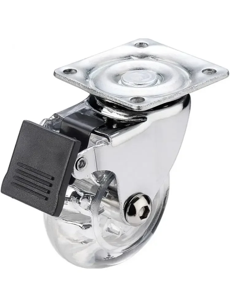 4 Pcs/Lot 1.5 Inch Furniture Display Cabinet Mute Rubber Wheel Transparent Universal Pulley Steering Caster