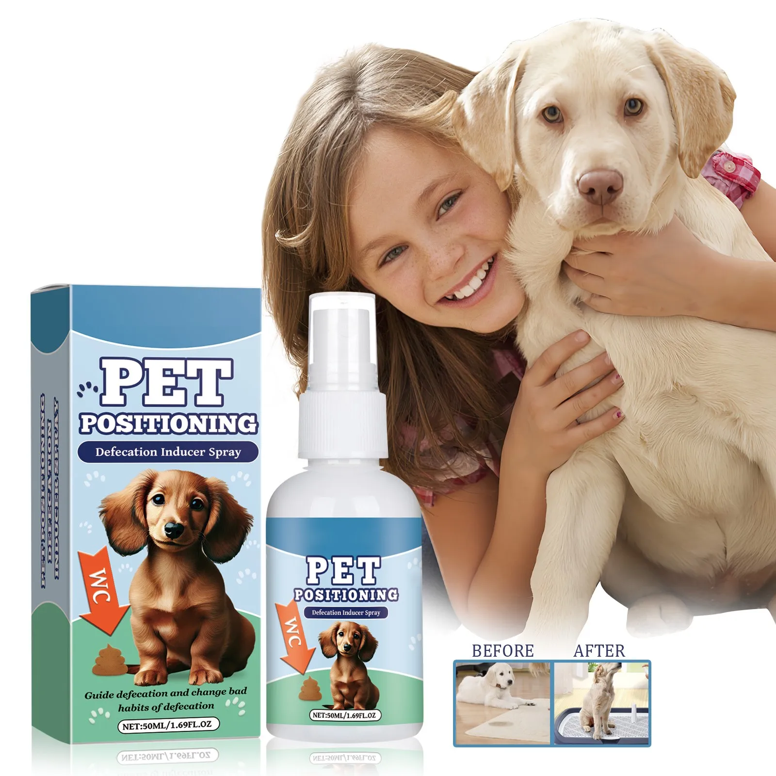 Dog Toilet Training Spray, Puppy Toilet Training Spray, Corrects Your Dog's Bad Bowel Behavior And Train Your Dog To The Toilet