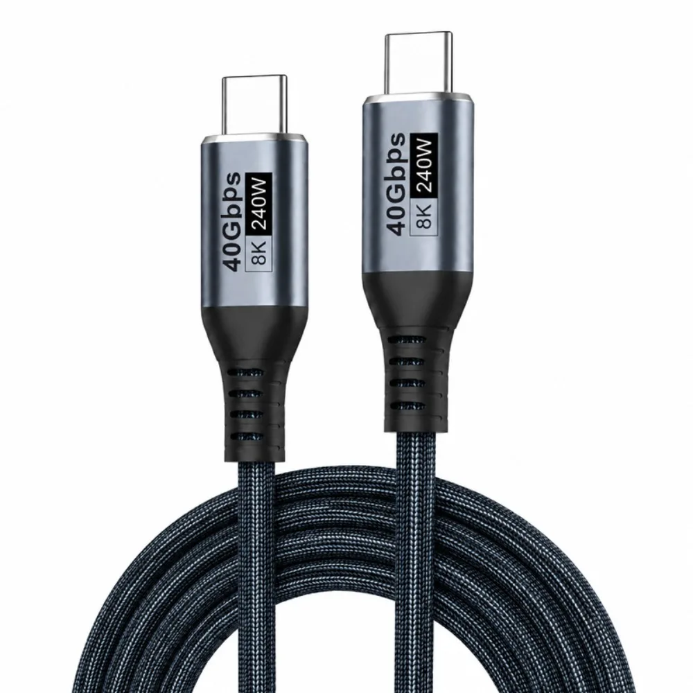 PD 240W Dual Type-C Charging Cable 8K@60HZ Thunder-bolt 4 USB-C Male to Male Line Quick Charge High Speed USB4 Data Cord