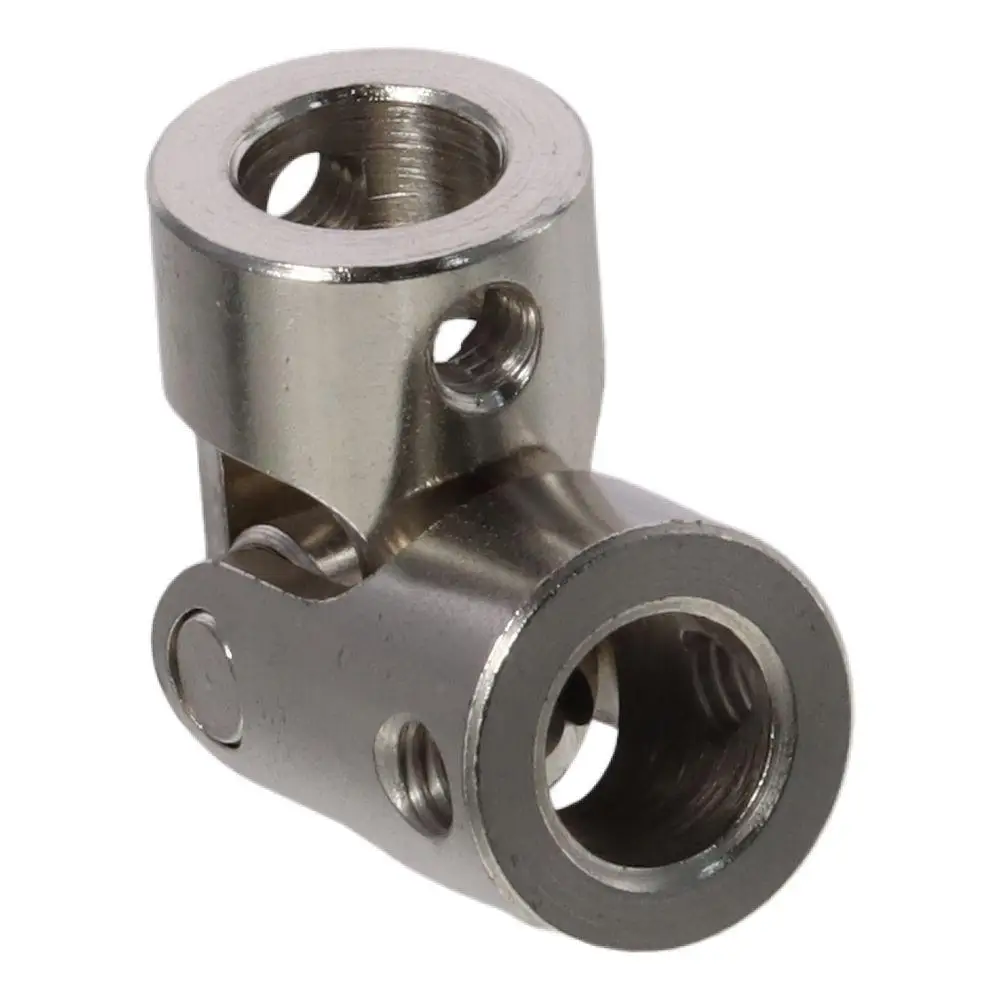 Stainless Steel U Joint Coupler 8mm To 8mm Inner Dia Brushed Nickel Steering Universal Joint Joint Coupling