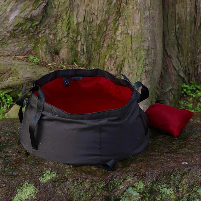 8.5L Outdoor Portable Basin Bucket Bowl Travel Folding Camping Washbasin Ultra-light Sink Washing Bag Hiking Water Bucket