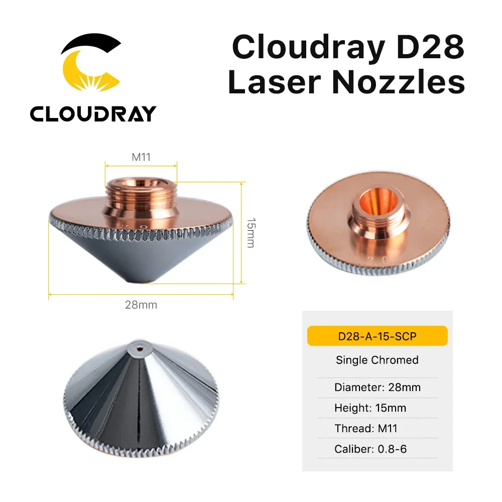 Dysza laserowa Cloudray pojedyncza podwójna warstwa średnica 28mm kaliber 0,8-6,0mm dla Precitec WSX Raytools głowica do cięcia laserem światłowodowym