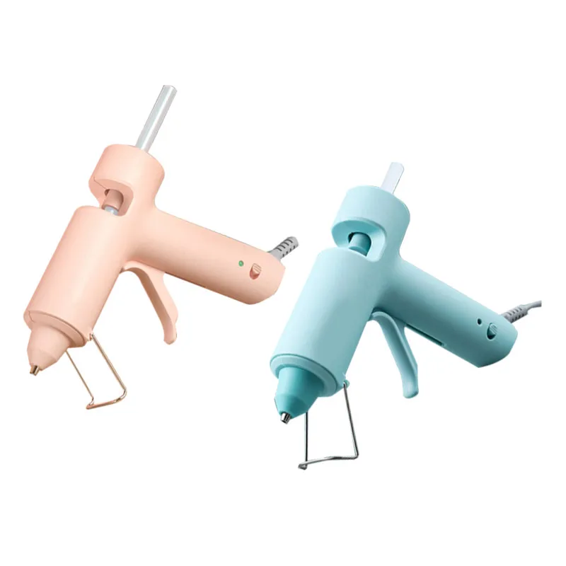 Mini Hot Glue Machine DIY Handcraft Ergonomic Rapid Melting Hot Melt Glue Tool with 10 Glue Sticks for Kids Hot Melt Glue Tool