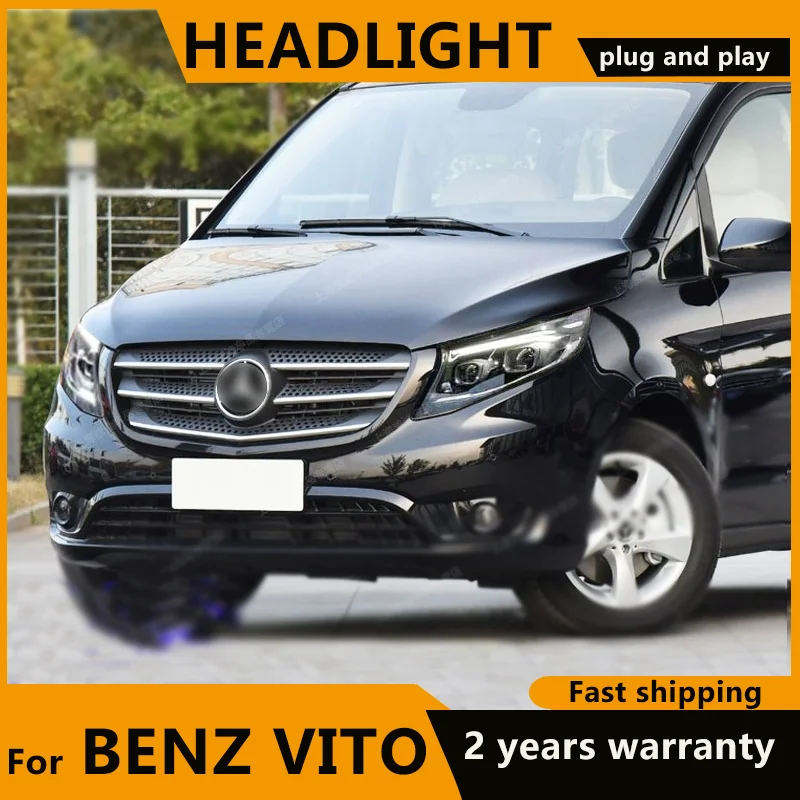 Head Lamps for Benz Vito W447 Head lights 2016-2023 LED Headlights LED DRL Projector Lens Dynamic turn signal Auto Accessories