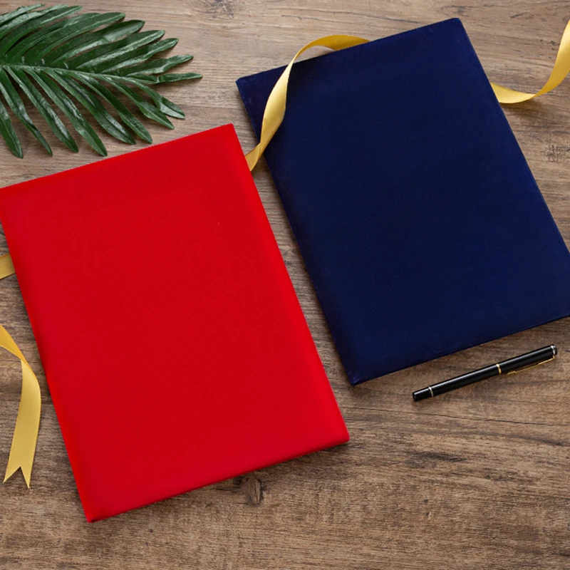 Navy Blue Velvet Certificate Folders A4,Diploma Protector Protection,Red Graduation Folder Certificate