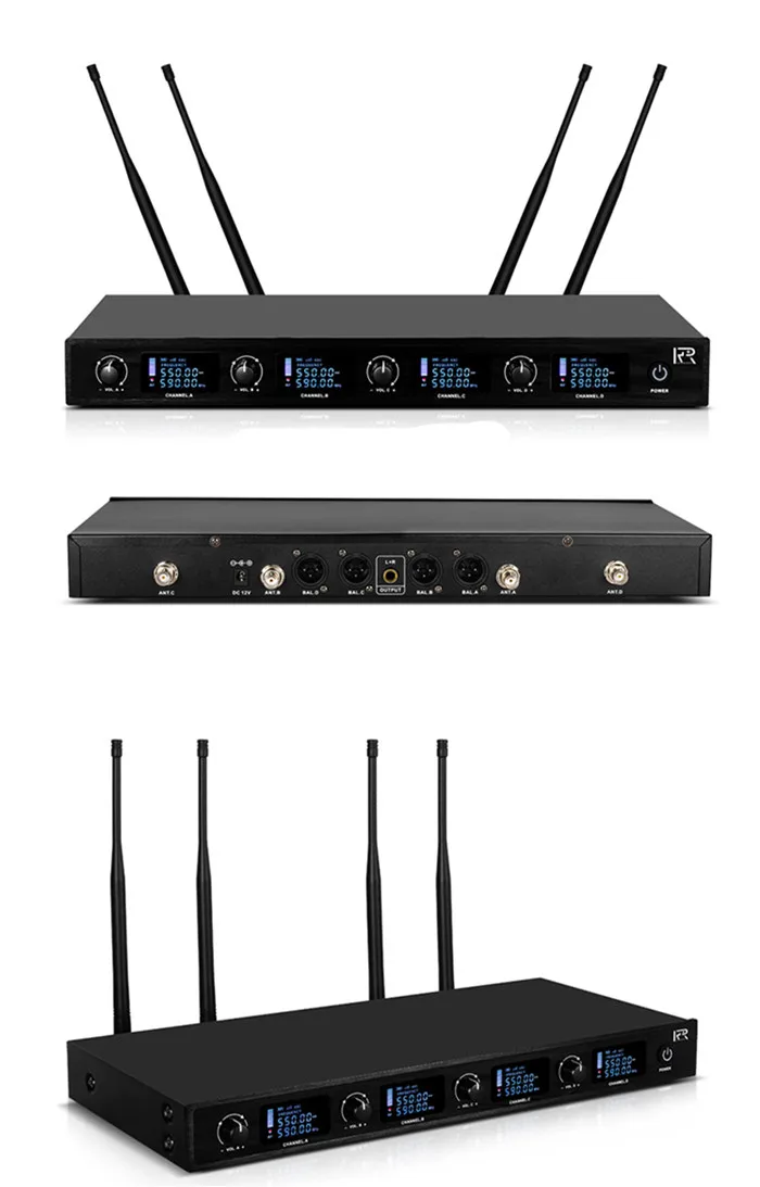 TKG sistema de micrófono Inalámbrico uhf, equipo de audio de escenario de karaoke Profesional, rendimiento de 4 canales