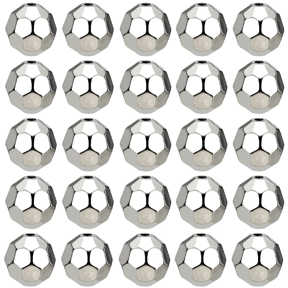 1 BOX 60PCS 16mm Silver Disco Ball Beads Bulk Silver Faceted Beads Rondelle Reflective Focal Plastics Mini Bright Round Loose