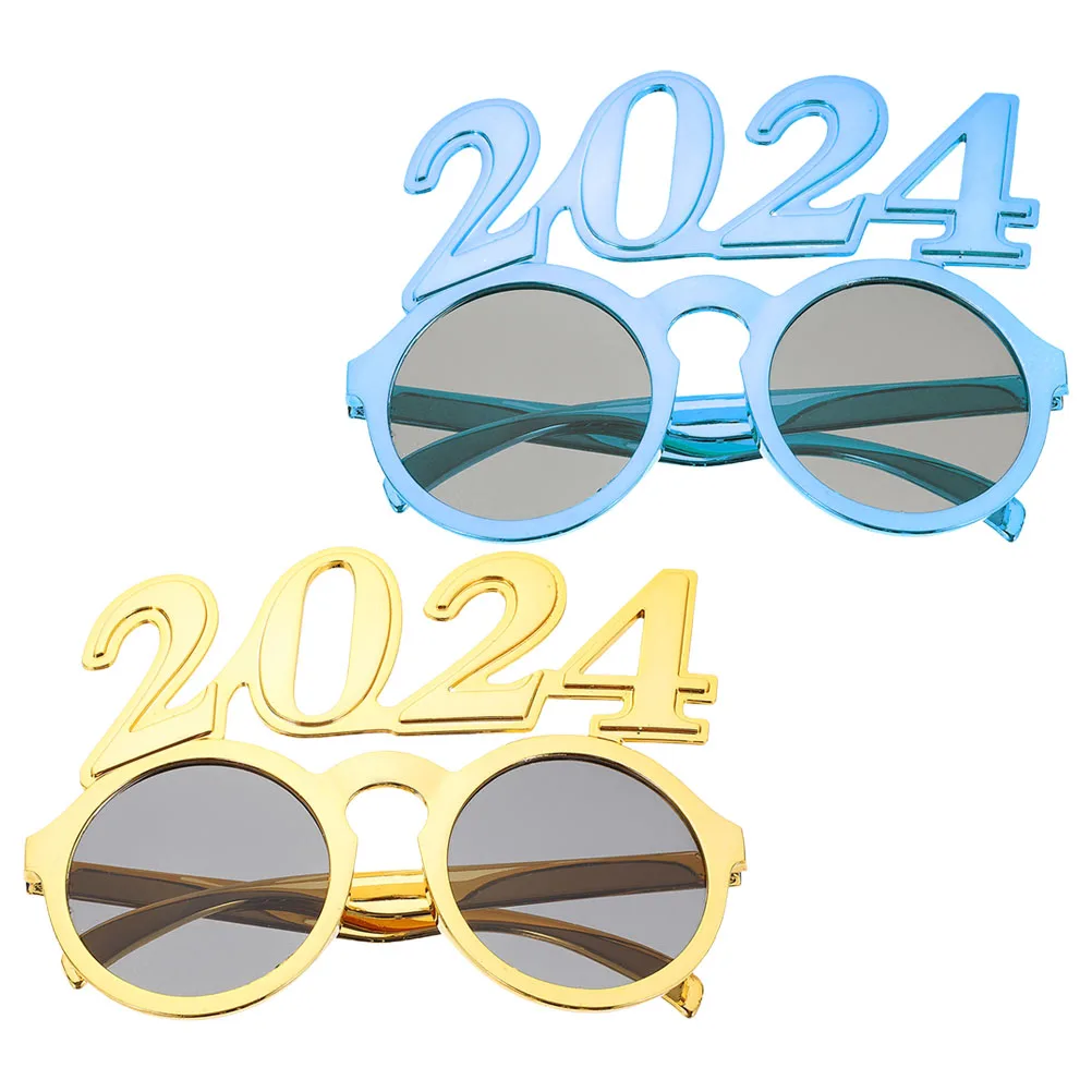 

Funny Sunglasses 2024 New Years Eyewear Number Glasses Blue Gold Party Supplies Photo Booth Props Graduation Decorations 2024