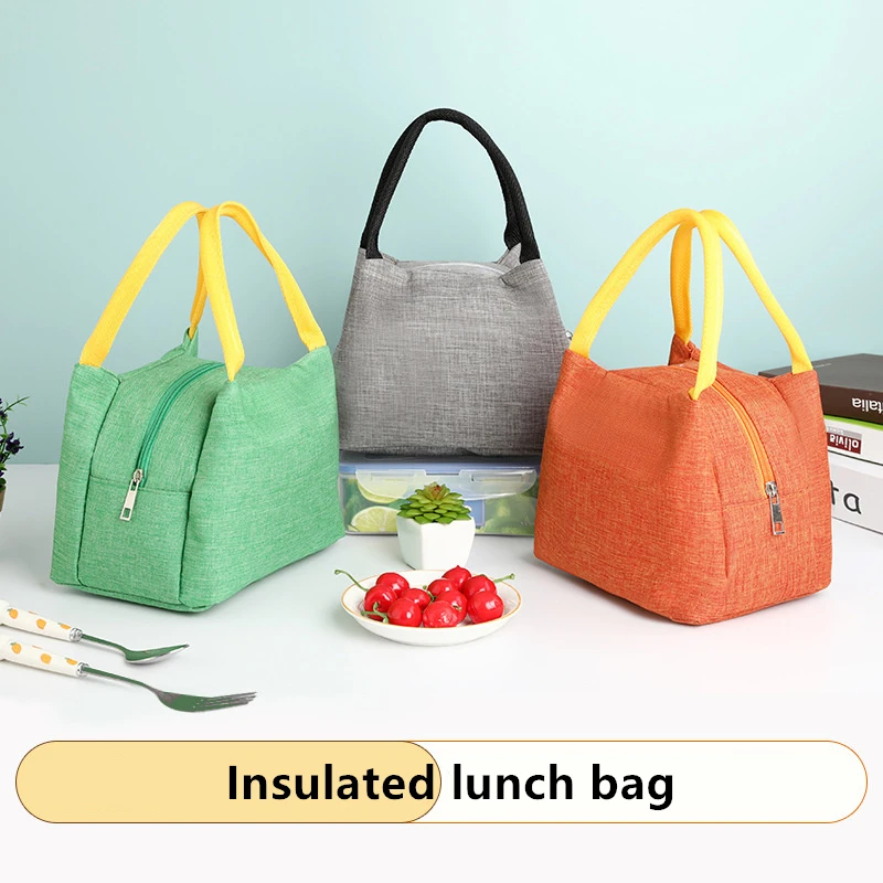 Women's Insulated Lunch Bag Oxford Cloth Food Container Portable Thermal Cooler Handbag Bento Pouch for Work Office Picnic