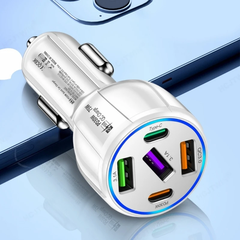 2025 Nieuwe geavanceerde 90W USB C-autoladers met twee PD- en QC3.0-technologie voor sneller opladen