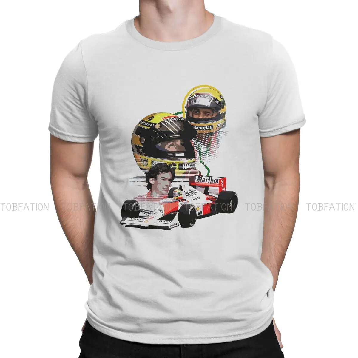 Ayrton Senna F1 Race Raer 100% Cotton TShirts   Personalize Men\'s T Shirt New Trend Tops 6XL