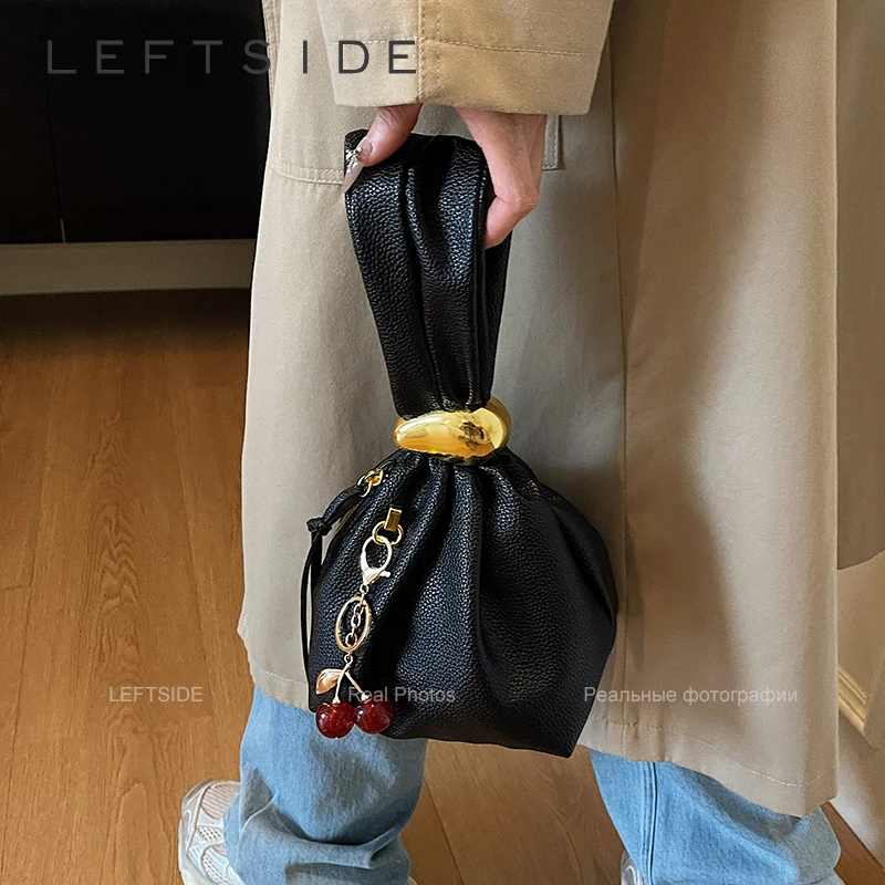 

LEFTSIDE Design Mini PU Leather Underarm Bags For Women 2025 New Fashion Designer Female Retro Shoulder Bag Handbags And Purses