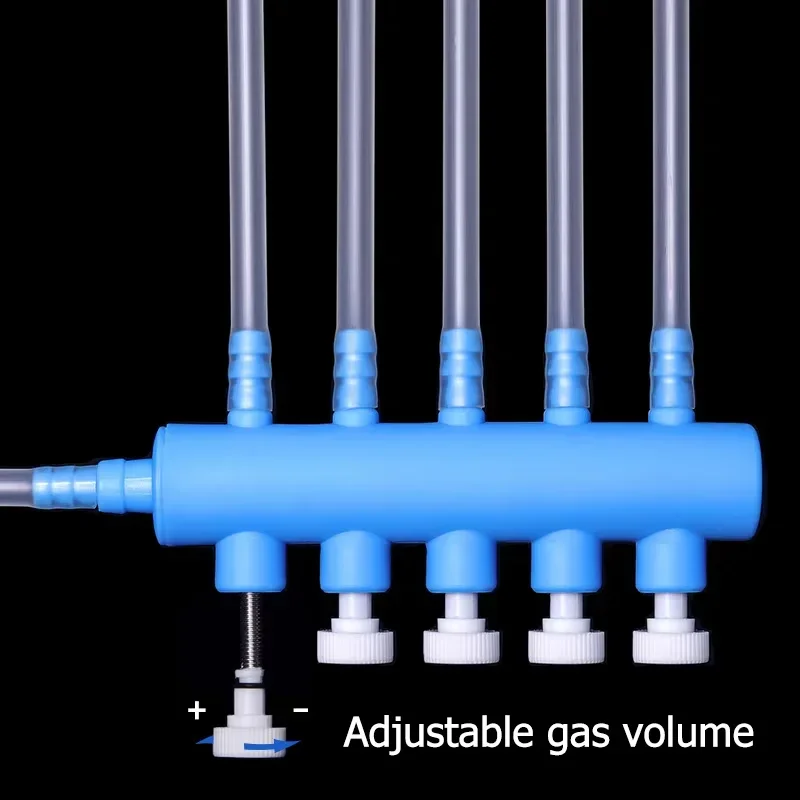 حوض السمك صمام التحكم في تدفق الهواء 2 ~ 8 رؤساء مضخة هواء خرطوم الخائن أنبوب الأكسجين خرطوم الموزعات خزان الأسماك مضخة هواء الملحقات #6