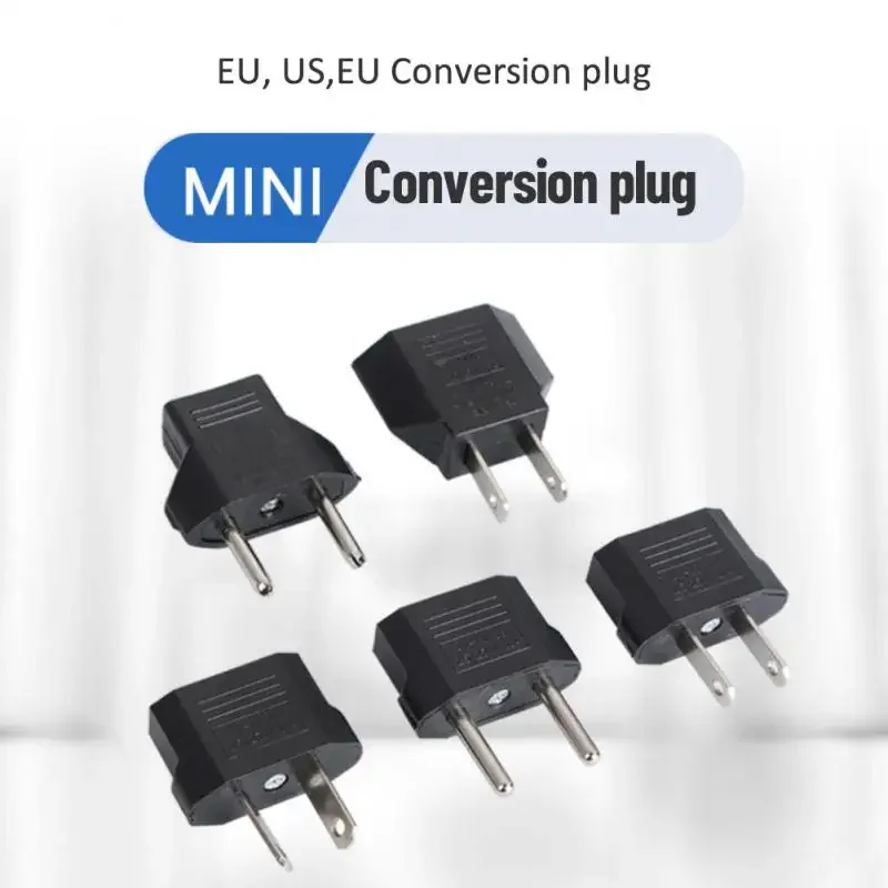 1/5PCS 4.0/4.8mm EU Plug Adapter EU US To Euro US Plug Converter American Converter Socket Travel Household Power Adapter