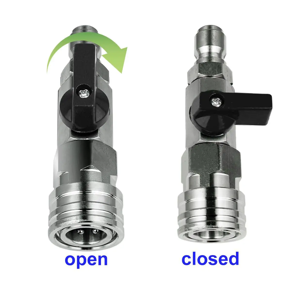 SS 4500 PSI High Pressure Washer Ball Valve Kit With 3/8 1/4 Inch Quick Connect Plug for Power Car Wash Pump Hose Quick Fitting