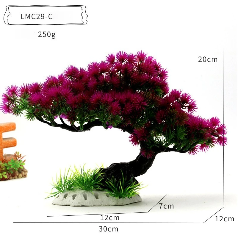 Plastic Water Plants Aquarium Ornaments Simulation Plants Fish Tank Landscaping Decorations Flowers Trees Rocks Accessories