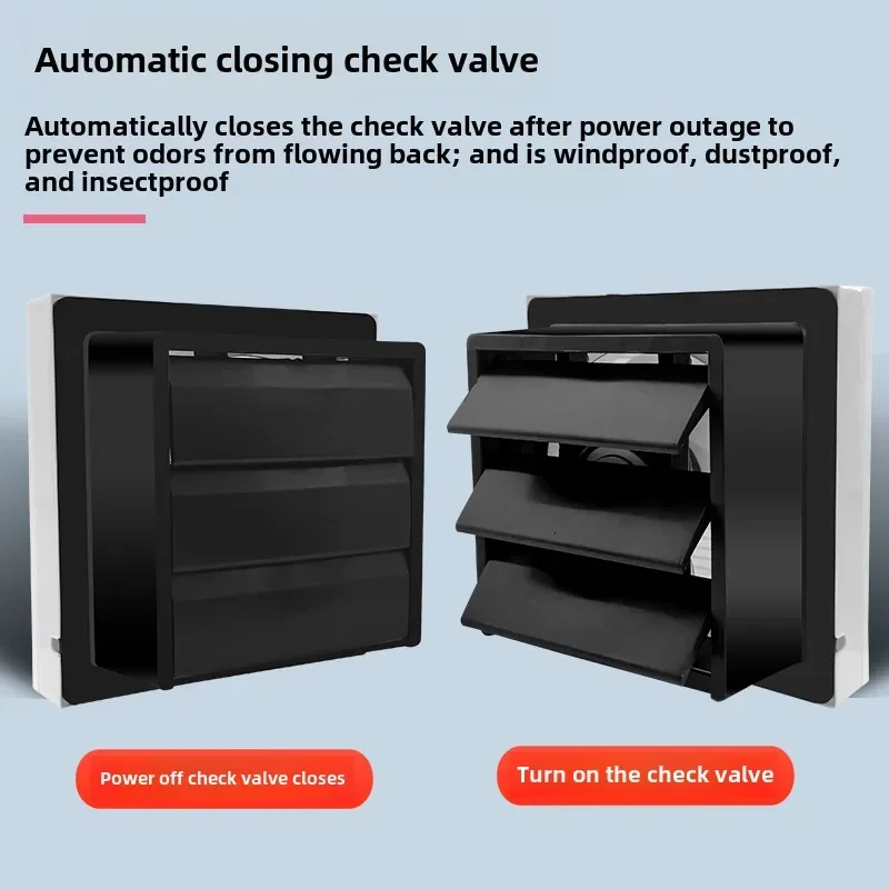 220V Powerful Wall Window Exhaust Fan for Kitchen Bathroom, Noiseless Air Ventilation System with Louver Design