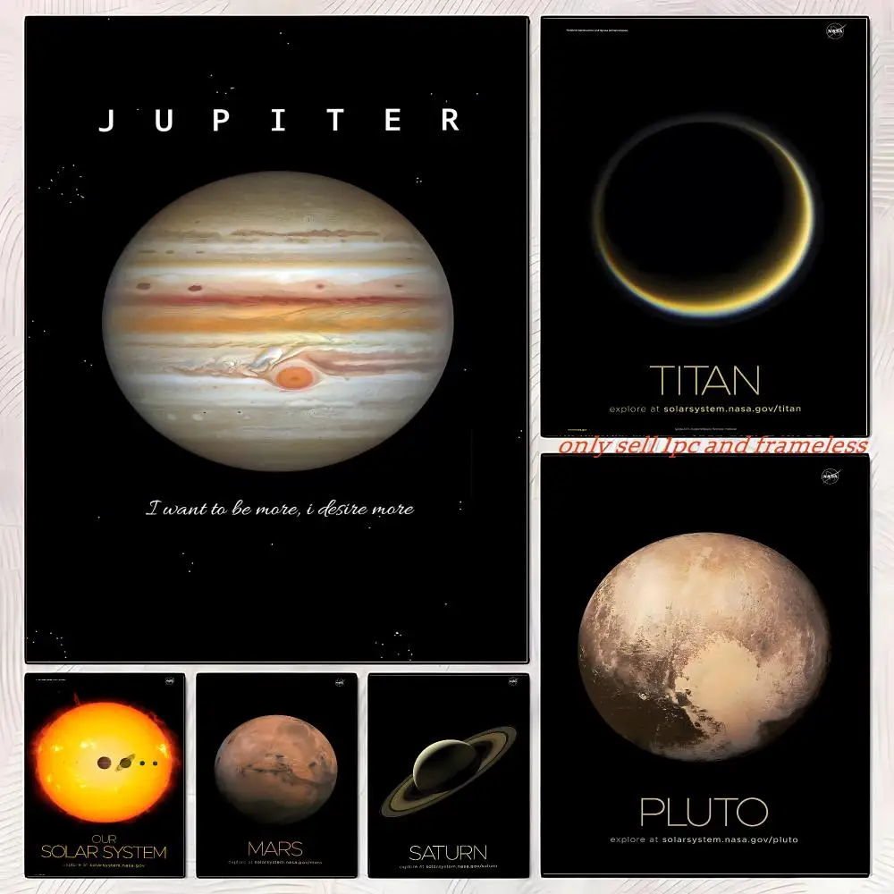 Astronomy Enthusiast Planet Universe Poster Self-adhesive Painting with prints Home bedroom living room decoration