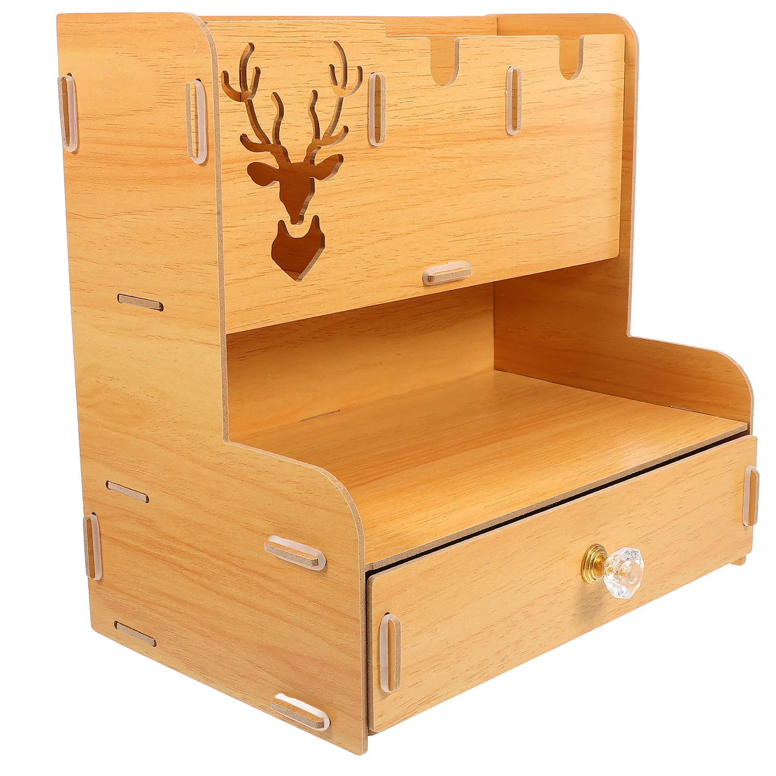 

Wooden Desktop Organizer Large Capacity Multi-Functional Pen Holder Pencil Organizer Stationery Storage Rack Office Desk Storage
