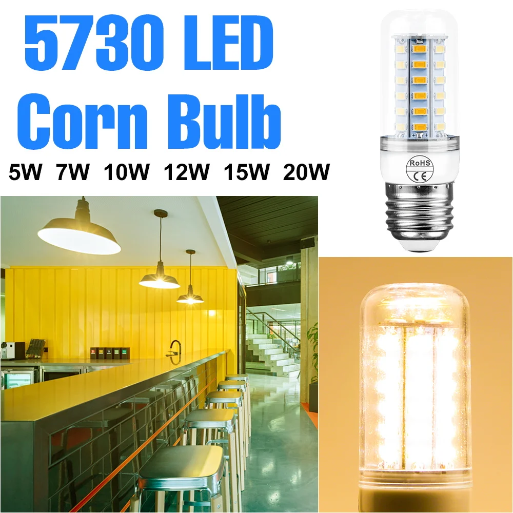 20W LED Corn Bulb Indoor E27 Ceiling Light B22 Spotlight E14 Recessed Downlight 220V Living Room Bedroom Corridor Lighting