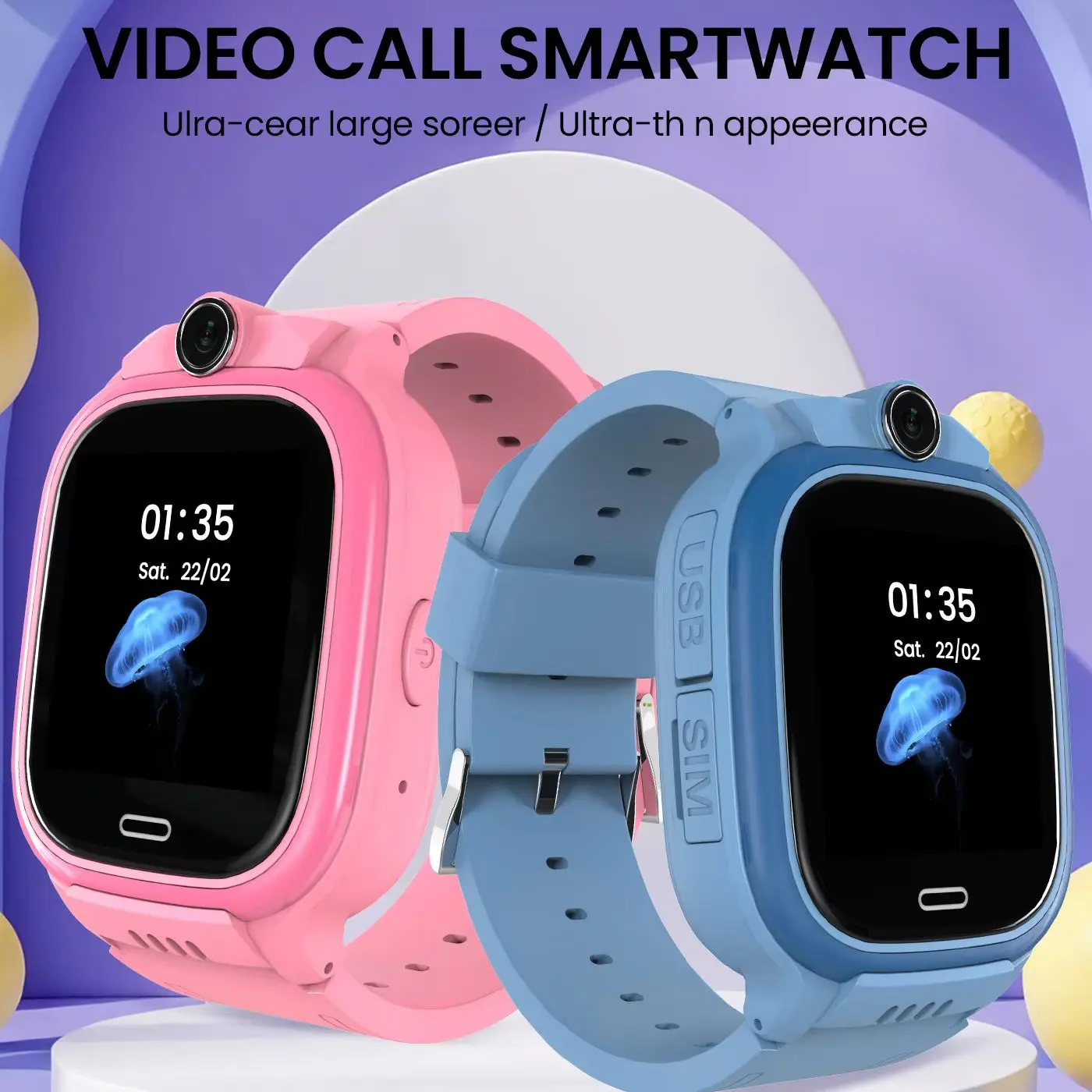 Smart Baby Watch for Children 4G GPS Tracker Anti-Lost Body Temp Monitor Video Call Features Y10 Kids Safety Wristband