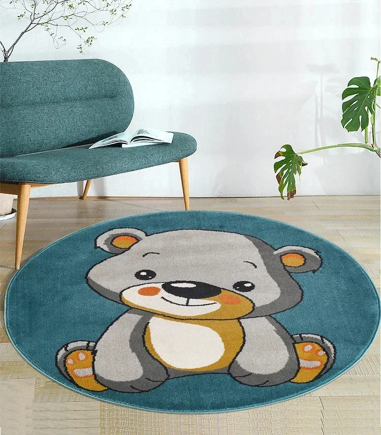 Cartoon Child Carpet Animal Anime Kid Room Decoration Round Rugs