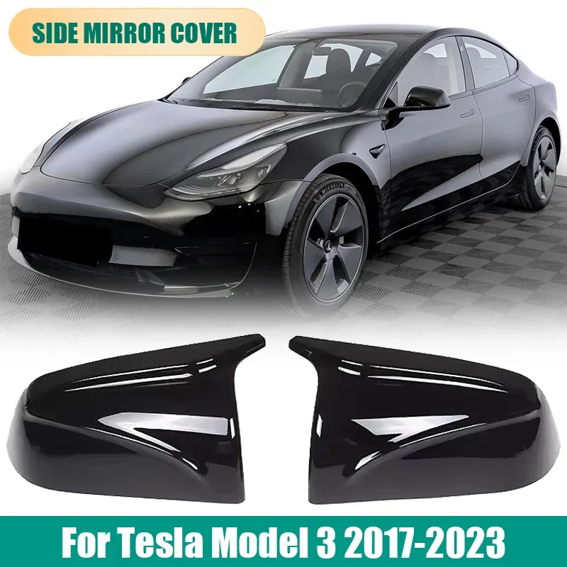 

Накладки на боковые зеркала PHIRIKES из ABS-пластика для Tesla Model 3 2017-2023, аксессуары для экстерьера автомобиля, карбоновые накладки на боковые зеркала заднего вида