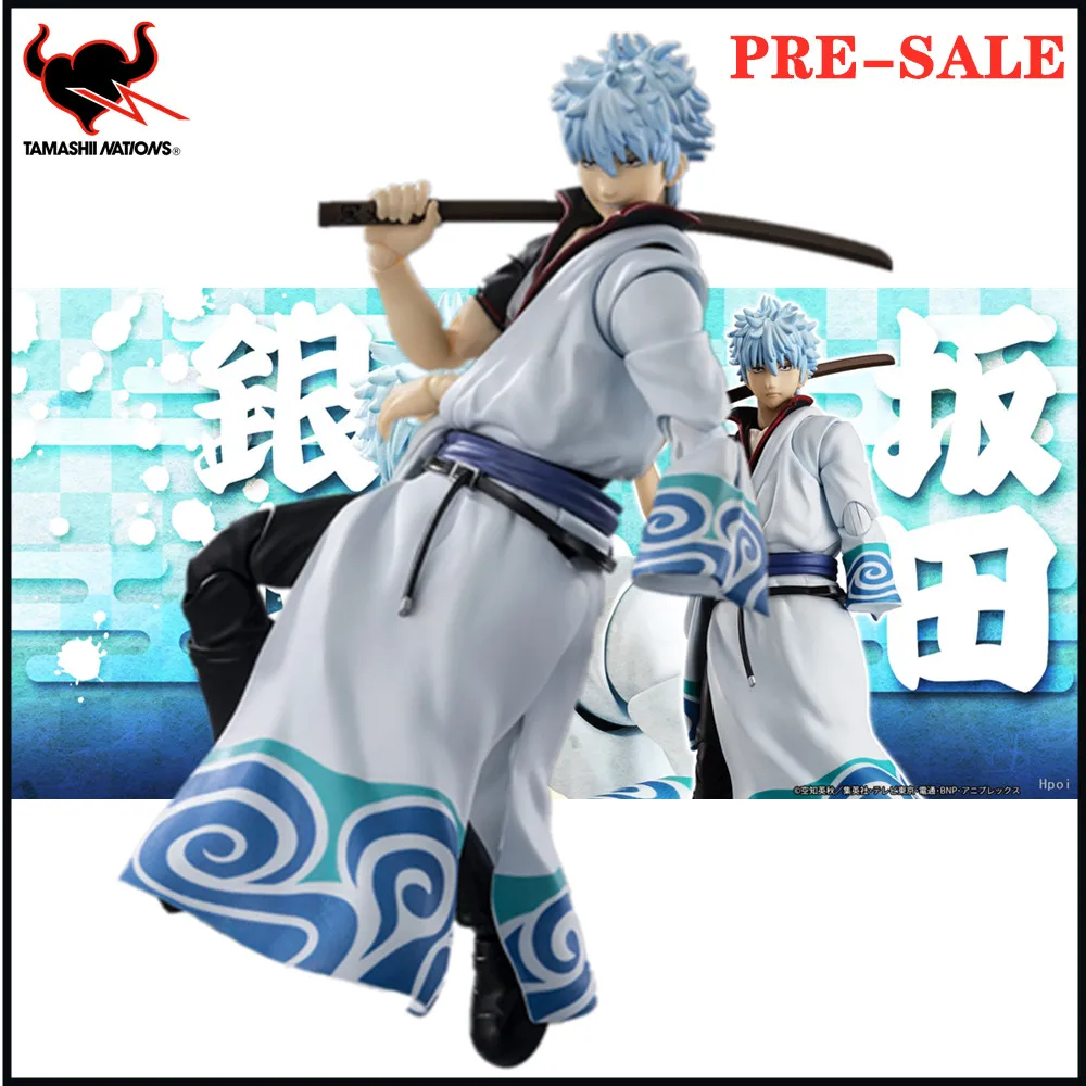 Original BANDAI Anime Figure Gintama S.H.Figuarts SAKATA GINTOKI Action Figurine Collector Toys Model Doll 14.5cm