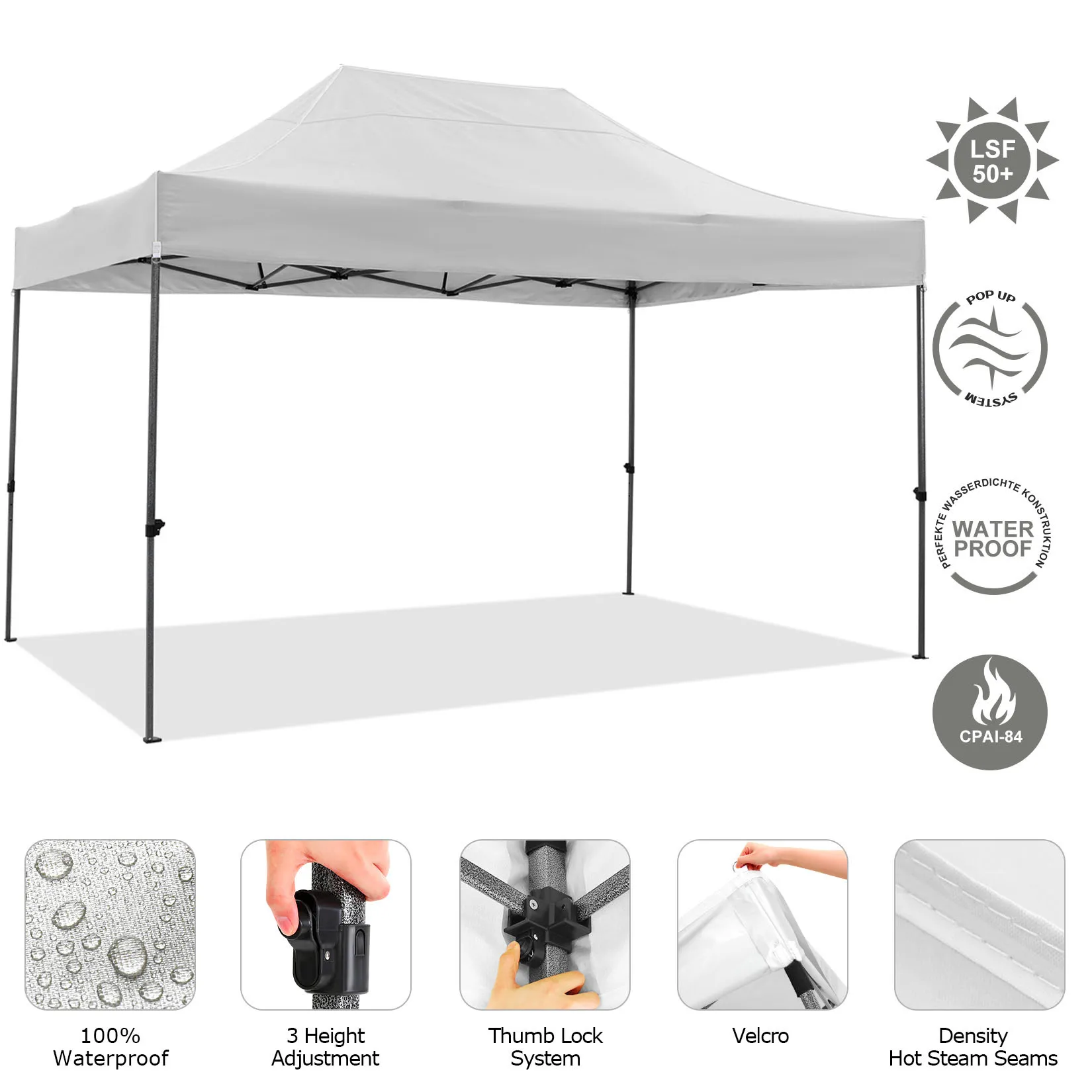 10X15 Heavy Duty Pop-Up Luifel Tent Gemakkelijk Op Commerciële Buitenluifel Bruiloftsfeest Tenten Voor Feesten Hele Seizoen Wind Prieel