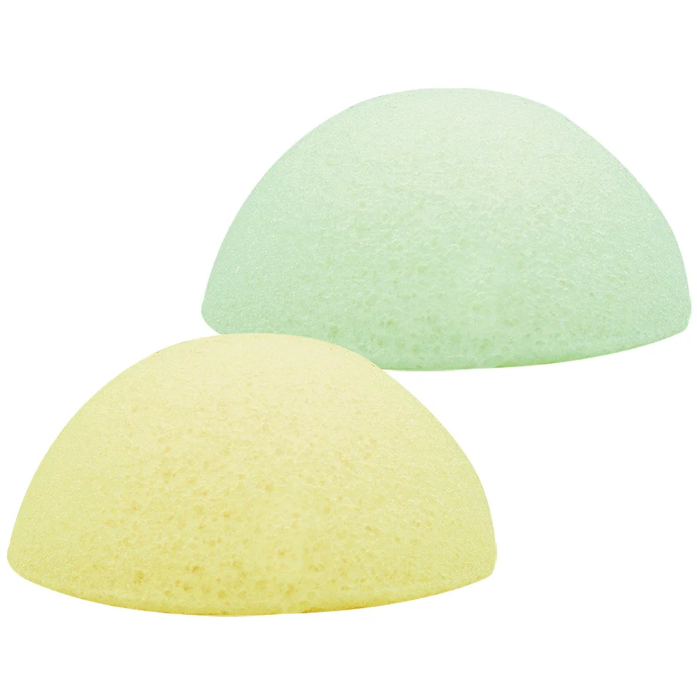 2 Stuks Gezichtsreinigingsspons Konjac Spons Dubbelzijdig Exfoliërende Gezicht Wassen Tool Voor Gevoelige Huid Reiniging Body Scrubber
