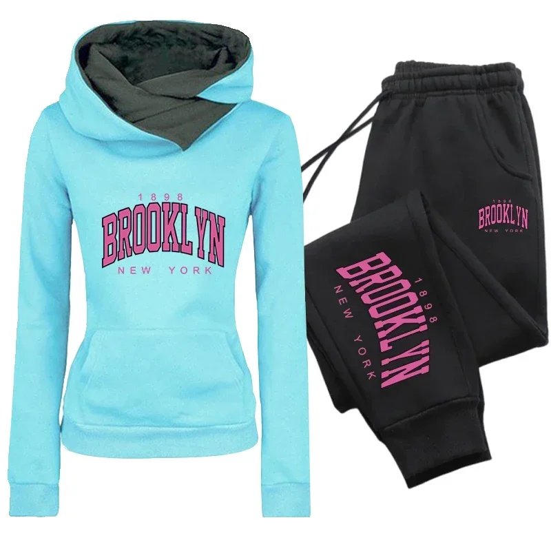 Autumn Winter Warm Fashion Sportswear Casual Women's Tracksuit Street Hoodie Sweatshirt Outdoors Quality Sports Jogging Clothing