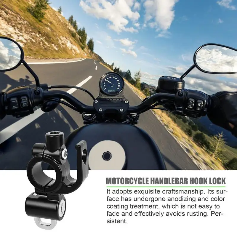 Motorcycle Security Lock Rearview Mirror Holder Safety Lock Hooks Riding Accessories Handlebar Installation Multifunctional For