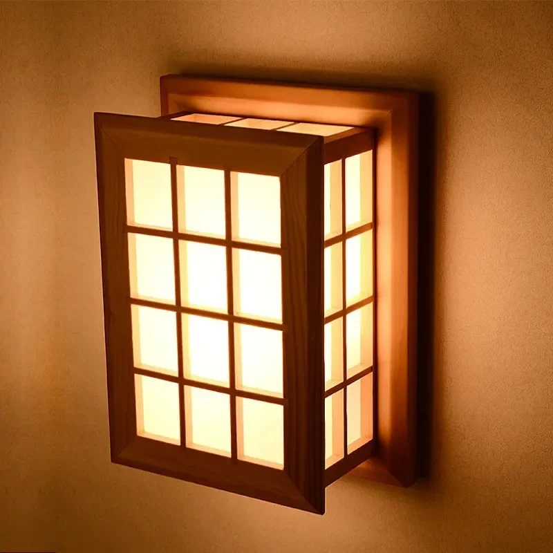 

Japanese Style Brief Modern Chinese Style Stair Balcony Wood Lamps Bedside Wall Light