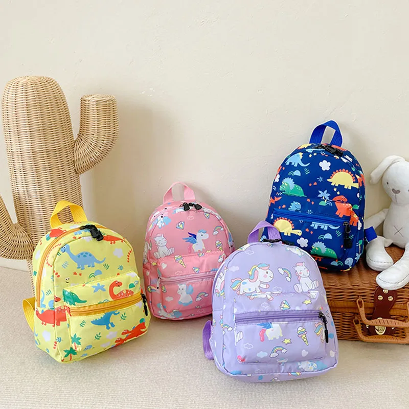 Mochilas de dinossauro dos desenhos animados para adolescentes, Cute Kindergarten Schoolbag, impermeável Kids Book Bags, sacos animais para meninos