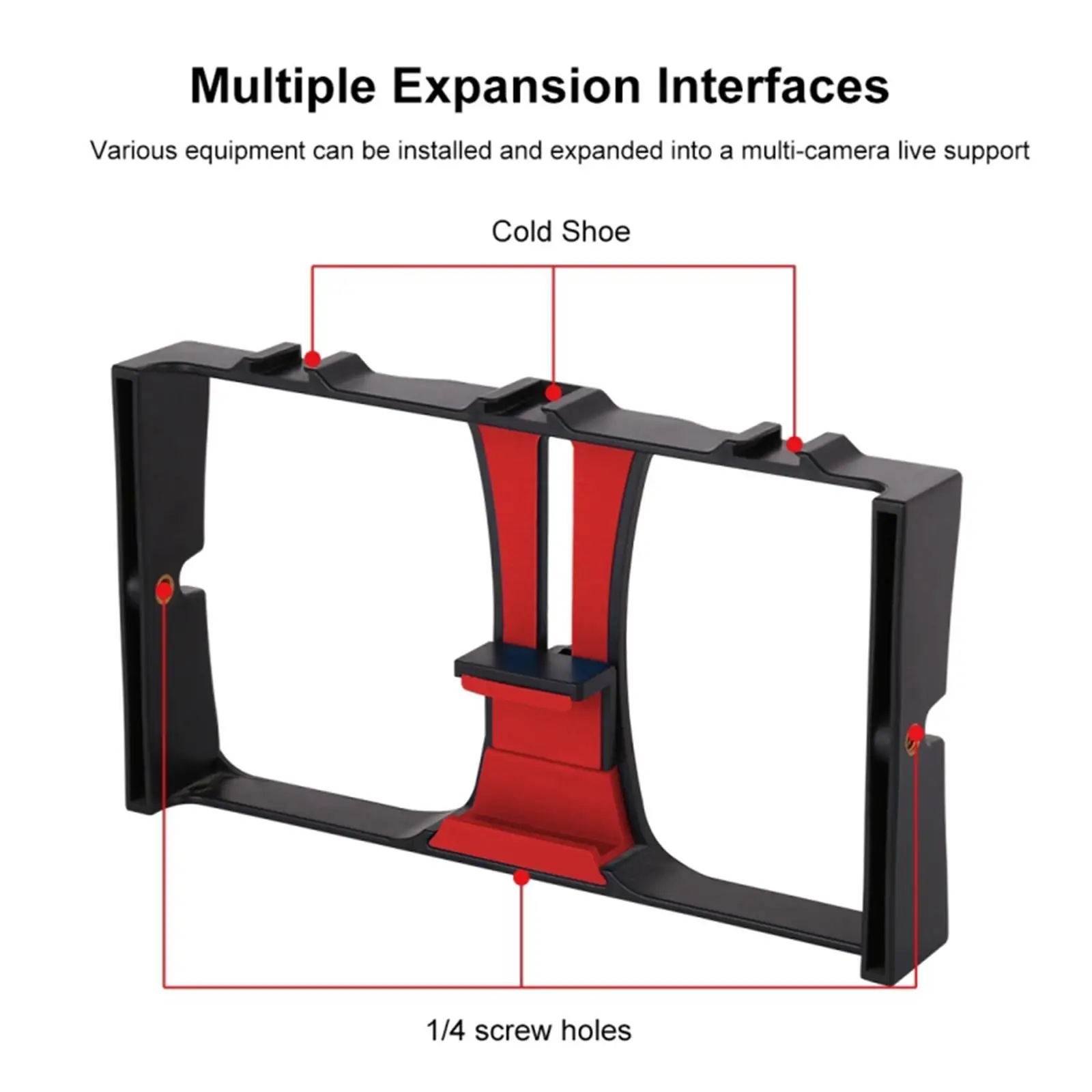 Filming Video Rig Kit for Smartphone with Two Shoe Mount Slots and Tripod Base for Professional Youtube Content Creation