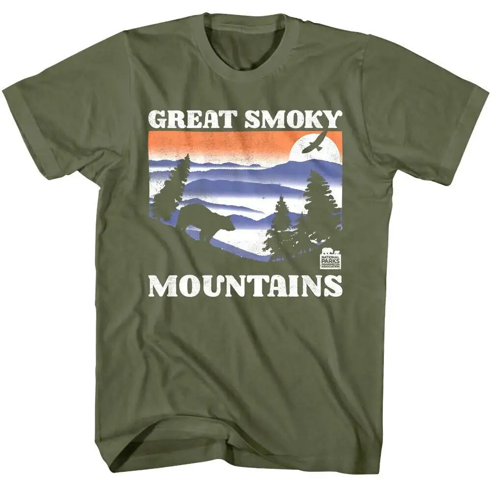 Great Smoky Mountains Men's T Shirt Sunset National Park