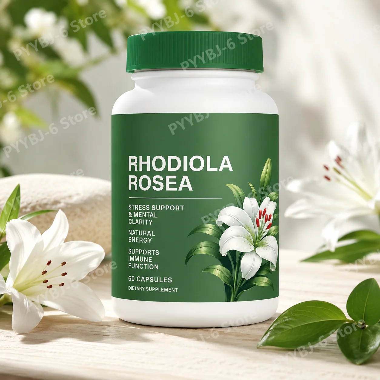 

Rhodiola Rosea Capsules 500mg 60 Count Natural Herb Supplement for Stress Support Energy Balance Mental Clarity Daily Wellness