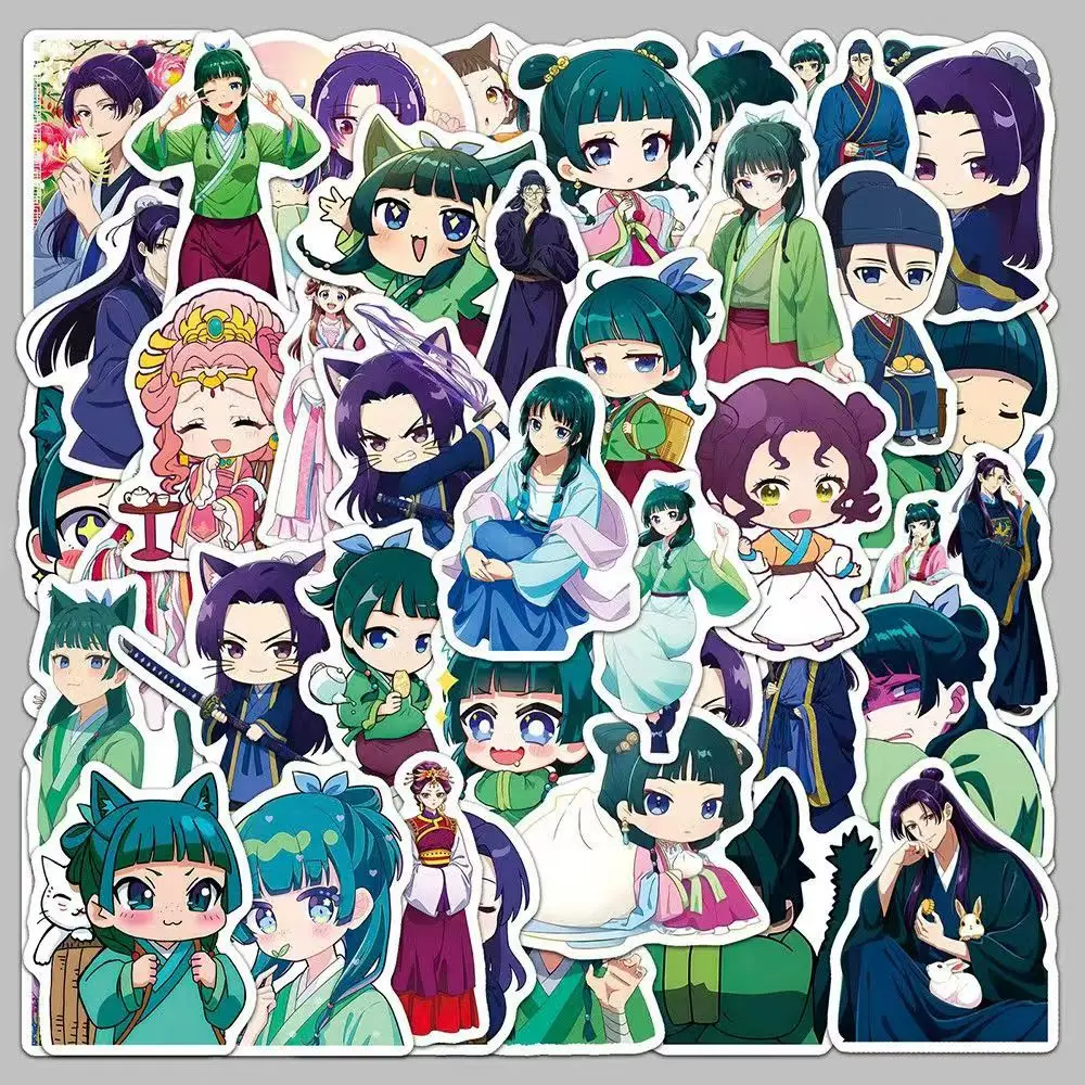 50Pcs The Apothecary Diaries Stickers Cute Maomao Jinshi Anime Character Decals Laptop Notebook Phone DIY Decor Sticker Pack