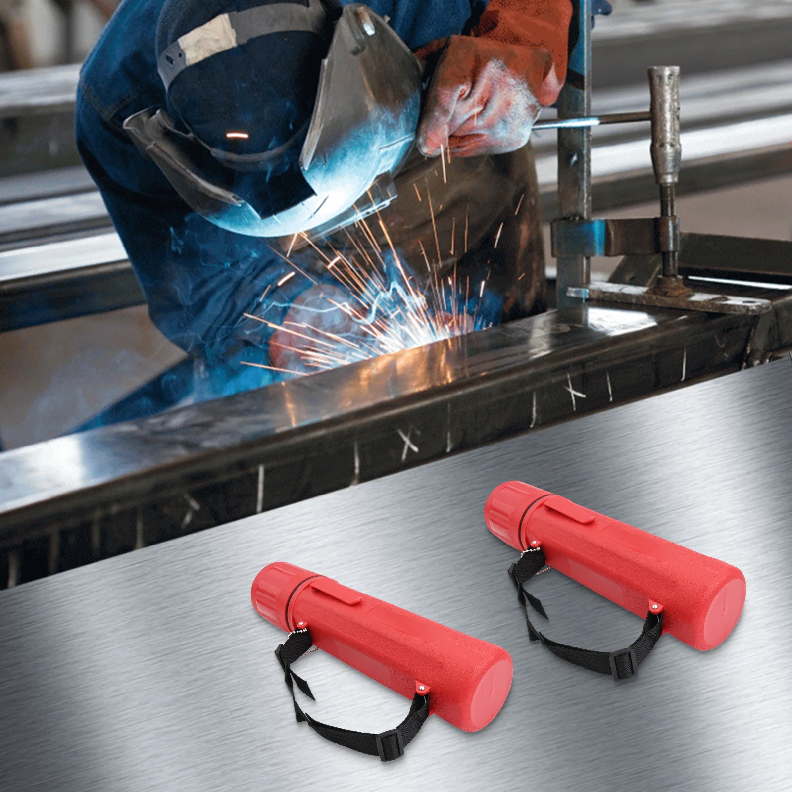 

Workshop Use Welding Rod Storage Welding Rod Organizer ABS Storage Red 2pcs Set Airtight Design Easy Carry Strap