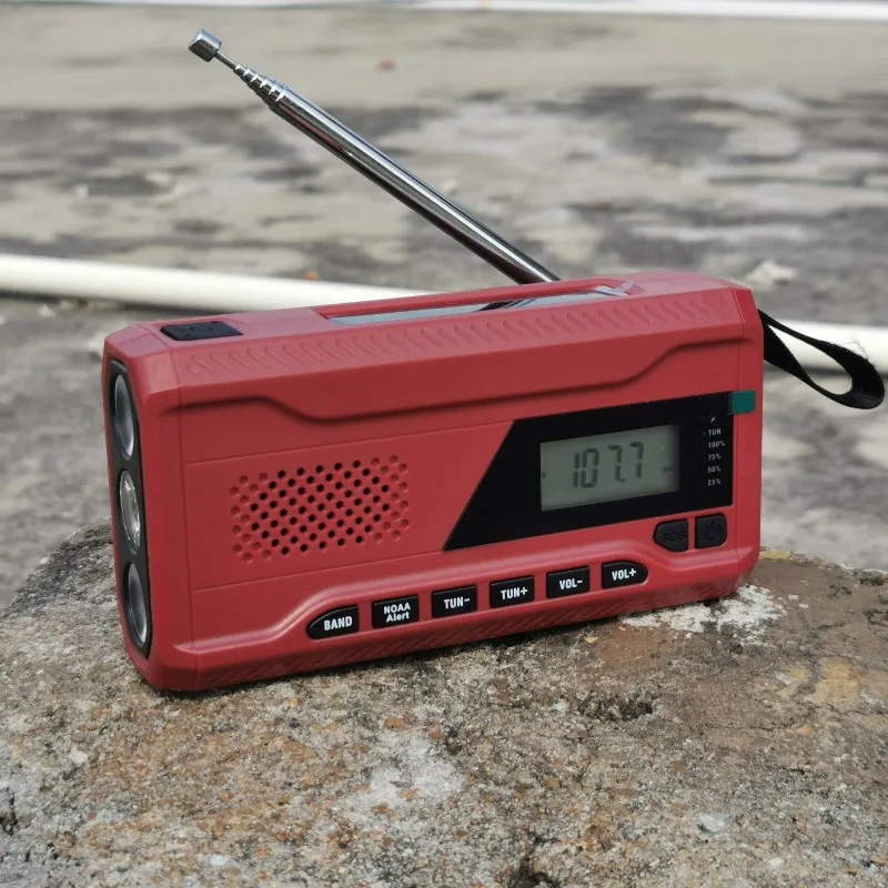 

Portable 4500mAh Solar Hand Crank Radio with USB Feature AM/FM/NOAA Flashlight Reading Lamp SOS Emergency Weather Radio