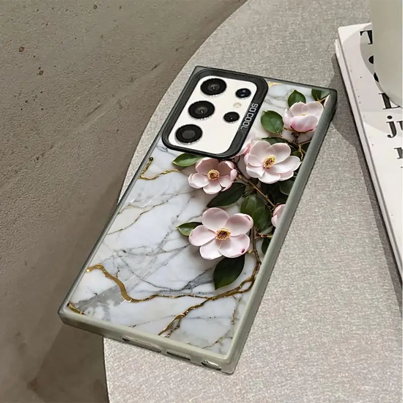 Etui na telefon Flower Marble do Samsung Galaxy S24Ultra S23 FE Note 20 Ultra S20 S21 S22 Plus S20fe S23Ultra 5G Silicone Soft — zdjęcie 7