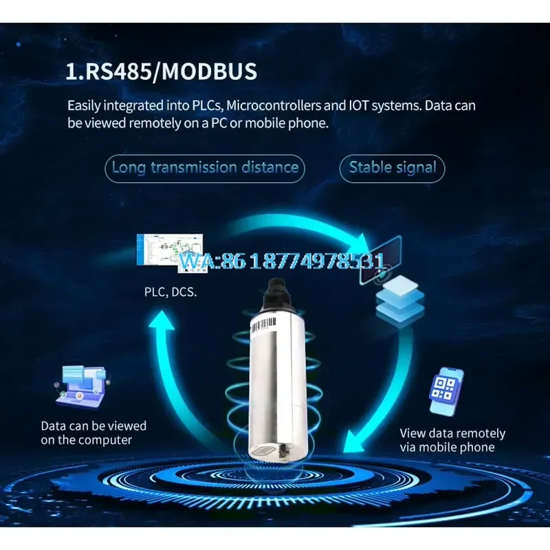 Wmwmnu for YCH Self-Cleaning CDOM FDOM Sensor Ultraviolet Absorption IP68 RS-485 Modbus 0-400ppb Range 5%FS Accuracy